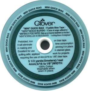 CLOVER BIAS Fusible Qick Tape 1/4 5.5 yd HUNTER GREEN 051221509100 