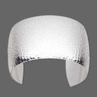 Alligator Skin Design Bright Silver Cuff Bracelet, 40mm  