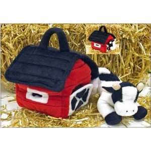  Red Plush Barn with Cow Inside Toys & Games