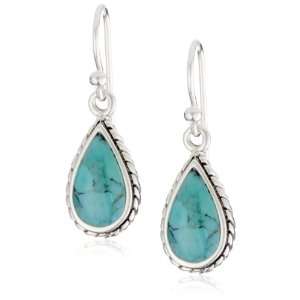    Barse Sterling Silver Basic Turquoise Teardrop Earrings Jewelry