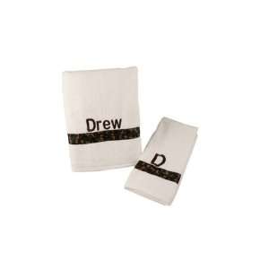  Personalized White Bath & Hand Towel Set with Ribbon 