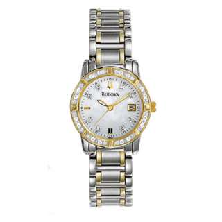 Bulova 98R107 watch designed for Ladies having White dial and Two Tone 