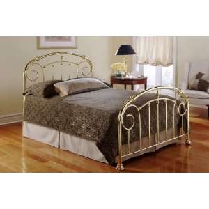  Lillian Bed With Frame in Lustre Brass Finish   King 