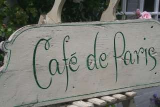 CAFE DE PARIS Hand Painted Wooden Sign  