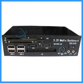 PC 5.25 Media Panel Bay W/ ESATA SATA SD USB IDE Ports  