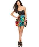 Speechless Homecoming Dress Strapless Sweetheart Sequin Printed Ruffle 