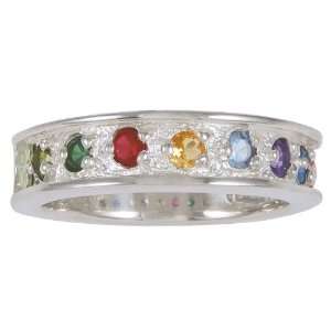   Silver Mothers Birthstone Ring with up to 7 Birthstones Jewelry