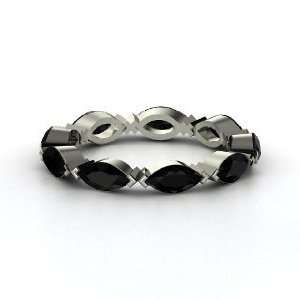    Marquise Eternity Band, Platinum Ring with Black Onyx Jewelry