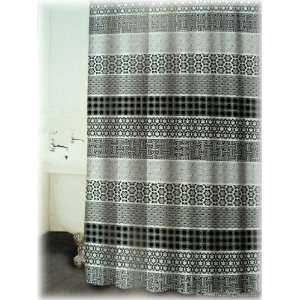  Black & White Designer Fabric Bath Shower Curtain