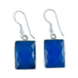  Chalcedony dangle earrings, Sky Blue Jewelry
