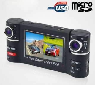 F20 HD H264 Dual lens Car Vehicle Dash Dashboard Camera DVR,Remote 