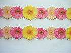 Yellow Pink Flowers Daisy Carnation K&Company Glitter Cardstock 