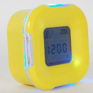Desktop Desk Cube Alarm Clock Thermometer Yellow