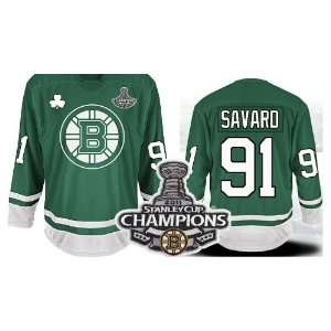  Champions Patch Boston Bruins #91 Marc Savard Green Hockey 