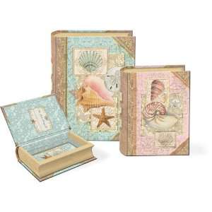   Seashell Collage Punch Studio Small Nesting Book Boxes