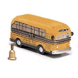  Porcelain Hinged Boxes Yellow School Bus Keepsake Trinket 