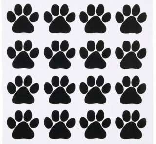 16 PC Black Paw Dog Cat Print Refrigerator Magnets Kitchen Decor 2x3 