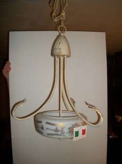 Made In Italy Hanging Ceiling Light Fixture Gold Brush  