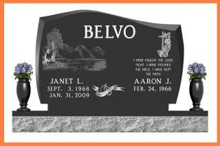 Cemetery Monument Wave Design Custom Headstone Memorial  