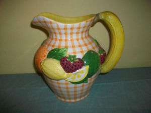 Decorative Fruit Pitcher Ceramic Ausley Art Handcrafted Kitchen Decor 