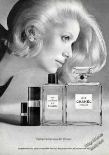 1972 Catherine Deneuve for Chanel Perfume & Cologne Ad  