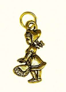   Hood in costume Story Book charm Gold plated Sterling silver  