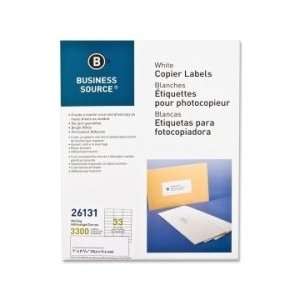  Business Source White Copier Mailing Label   White 
