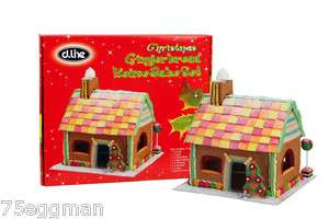 CHRISTMAS GINGERBREAD HOUSE CUTTER SET   7 PIECES WITH RECIPE AND 