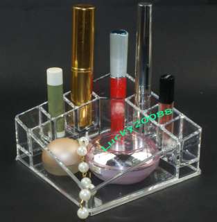 Clear Acrylic Cosmetic Organizer Makeup Case Lip stick Bruhes Holder 