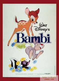 BAMBI R82 Disney Orig 30x40 Poster  