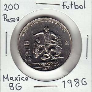   de Mexico $ 200 Pesos Mexico 86 Futbol 1986 Great Collectors Coin