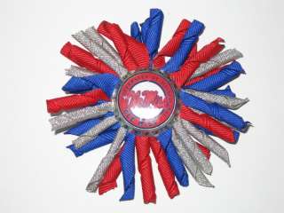   OLE MISS Rebels Mississippi Girls Korker Ribbon Hairbow Bow Clip NCAA