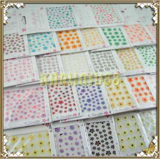 30 3d Dried Flower Design Nail Art Stickers Sheets  