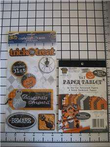 One 5x7 pad of Halloween papers with 14 die cut patterened papers and 