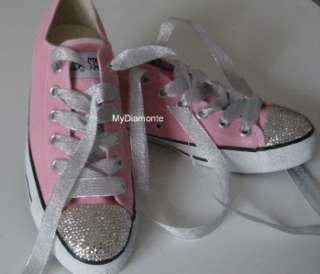 Light Pink Convers Featuring Clear Swarovski Cystals Toddler/Kids 