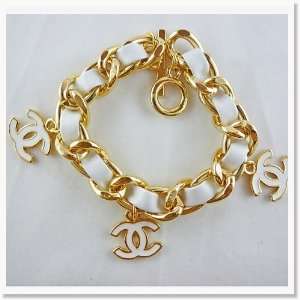  Inspired Chanel Bracelet Charm White and Gold Plated Arts 