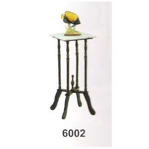    Square marble top cherry finish plant stand