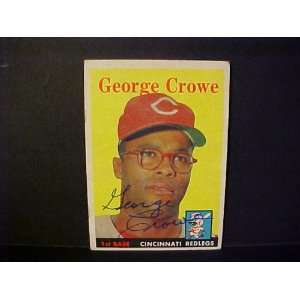  George Crowe Cincinnati Redlegs #12 1958 Topps Autographed 