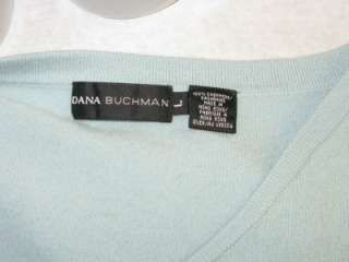 DANA BUCHMAN Aqua Blue Spring Cashmere Sweater Lg  