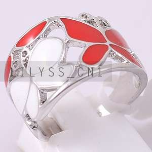 Red Glaze Butterfly Ring use Swarovski Crystal 259RR  