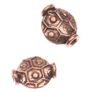  Real Bali Copper Hexagon Embossed Disc Beads 10mm (12 