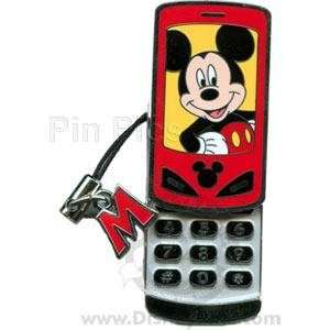 MICKEY MOUSE RED CELL PHONE Disney SLIDER Pin  