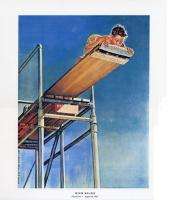 Norman Rockwell Diving Print HIGH BOARD  
