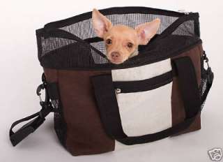 Doggles Hemp Dog Carrier Bag w/Blanket & Bowl Brown LG  