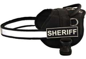 Dog Harness with Sheriff Velcro Label Tag Patch by D&T  