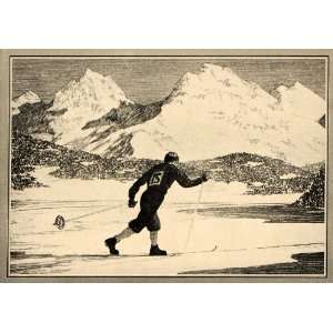  1934 Cross Country Skier Skis Frederick B. Taylor Print 