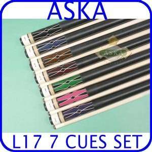   Pool Cue Stick Set Aska L17 7 pool cue sticks