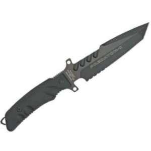 Fox USMC Knives G2B Large Black USMC Predator Fixed Blade Knife with 