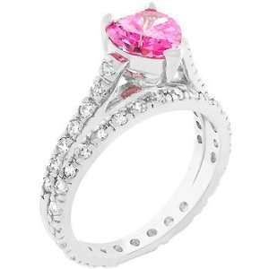  Pink Heart Cz Ring Set (size 06) 