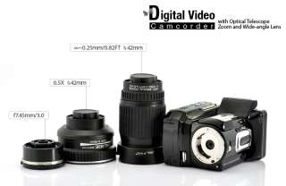 Digital Video Camcorder with Optical Telescope Zoom and Wide angle 